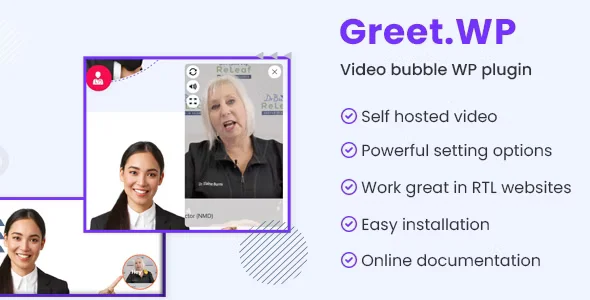 Greet.wp - Video bubble WordPress plugin